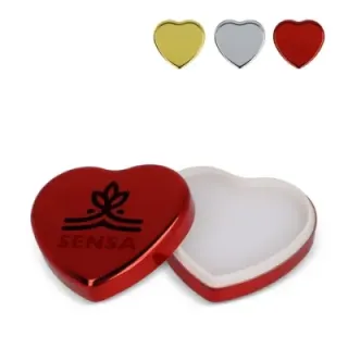 Flat metallic Heart shape lipbalm - LT90486 (gadzety reklamowe)